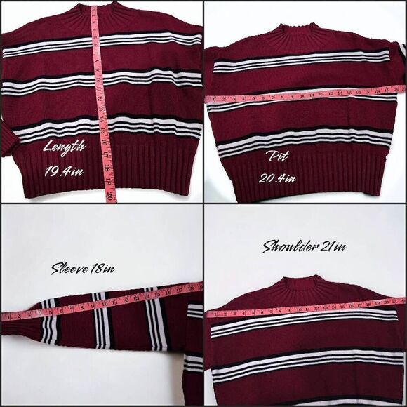 Windsor Stripe Mock Neck Sweater(J010)-Size S for Women - Picture 10 of 11
